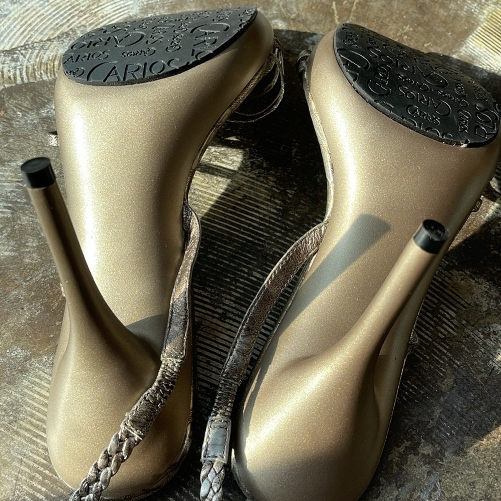 Carlos Santana Leather Metalic Heels - Picture 4 of 6